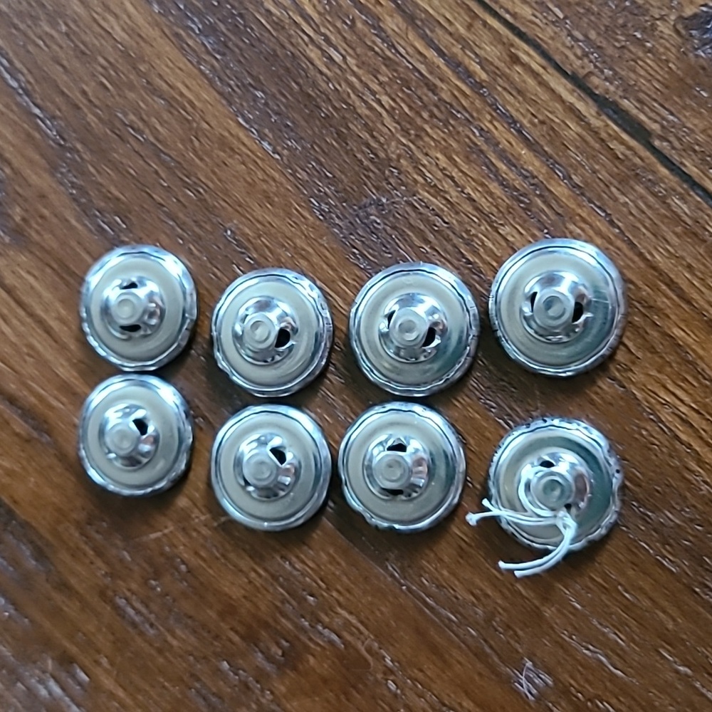 Vintage Silver Buttons with Windmill Design - Picture 5 of 5